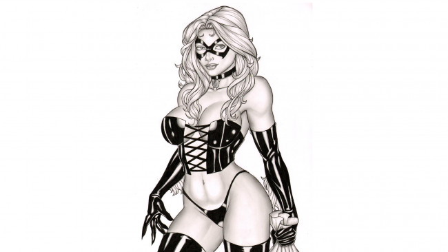 Обои картинки фото рисованное, elberty oliveira, девушка, фон, маска, корсет