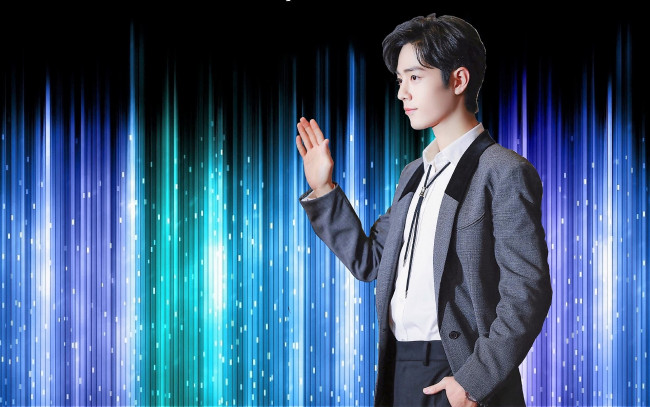 Обои картинки фото мужчины, xiao zhan, актер, жест, пиджак