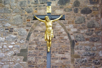 обоя разное, религия, распятие, стена