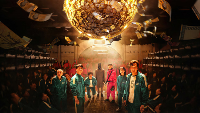 Обои картинки фото ojingeo geim , сериал 2021 – , кино фильмы, сериал, игра, в, кальмара, триллер, драма, дoрама