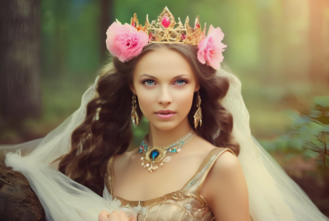 Обои картинки фото 3д графика, портреты и лица , portraits and faсes, принцесса, корона, украшения