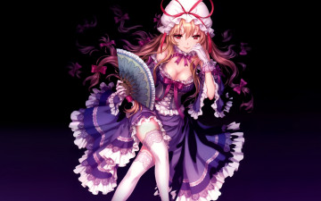 Картинка аниме touhou веер девушка