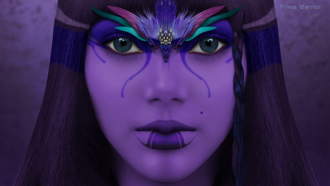 Обои картинки фото фэнтези, девушки, сиреневый, глаза