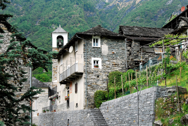 Обои картинки фото города, здания, дома, switzerland, ticino, vogorno