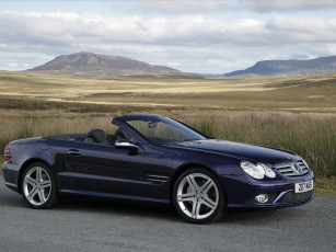 Картинка автомобили mercedes-benz uk-spec package синий sports sl 500 r230