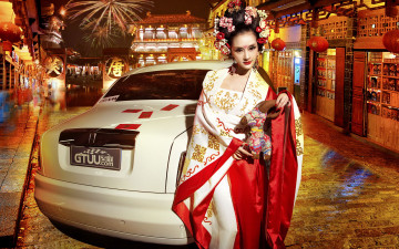 Картинка автомобили -авто+с+девушками азиатка автомобиль фон взгляд девушка