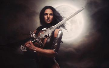 Картинка фэнтези девушки девушка шатенка меч