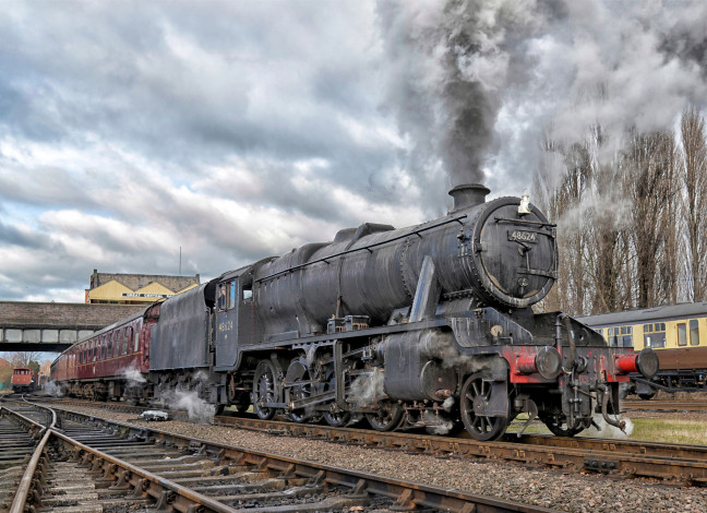 Обои картинки фото техника, паровозы, дорога, железная, паровоз