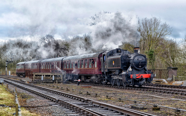 Обои картинки фото техника, паровозы, паровоз, дорога, железная