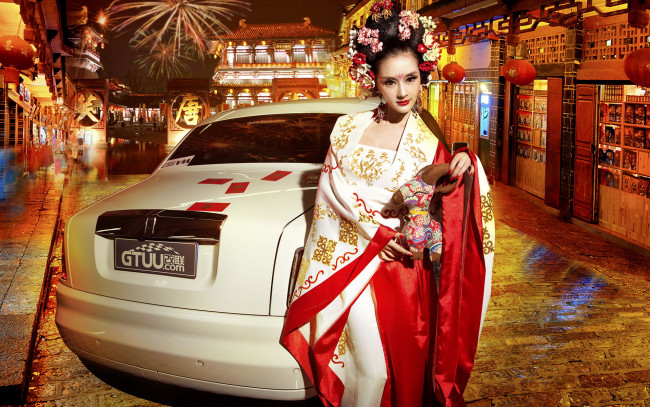 Обои картинки фото автомобили, -авто с девушками, азиатка, автомобиль, фон, взгляд, девушка