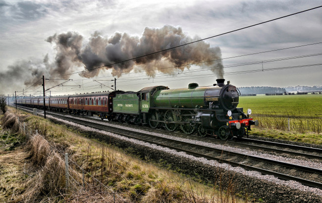 Обои картинки фото техника, паровозы, паровоз, дорога, железная