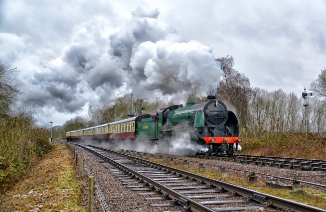 Обои картинки фото техника, паровозы, железная, дорога, паровоз