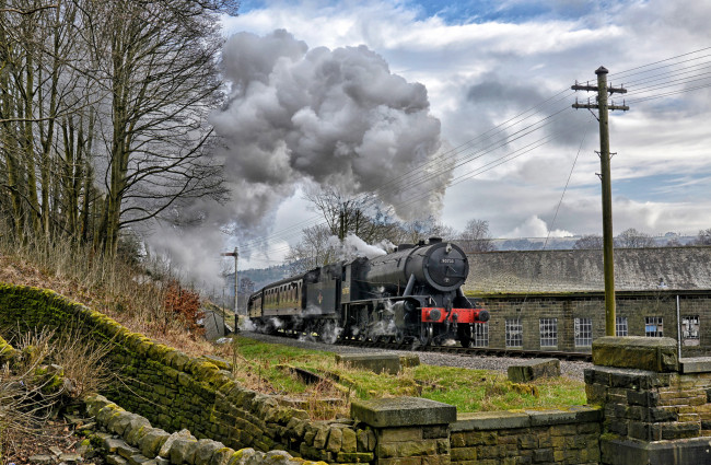 Обои картинки фото техника, паровозы, паровоз, дорога, железная