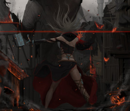 Картинка фэнтези магия арт фантастика девушка спина поза волосы книга