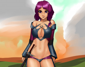 Картинка разное арты фон взгляд девушка