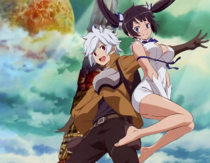 Картинка аниме danmachi гестия девушка парень