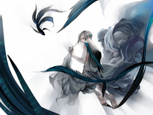 Картинка аниме животные +существа парень рыбы русал