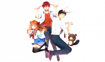 Картинка аниме gekkan+shoujo+nozaki-kun нозаки ушки кролики девушка парни