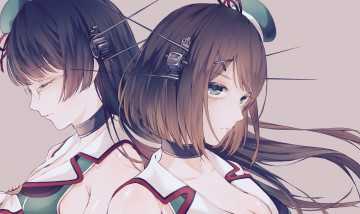 Картинка аниме kantai+collection kantai collection девушки maya kancolle choukai