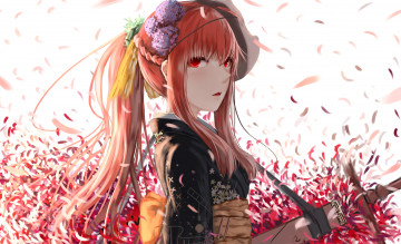 Картинка аниме unknown +другое фон взгляд девушка