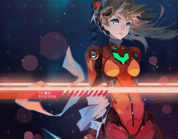 Обои картинки фото аниме, evangelion, девушка, souryuu, asuka, langley
