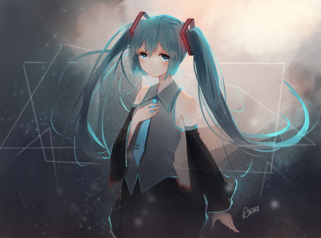 Обои картинки фото аниме, vocaloid, hatsune, miku, anone