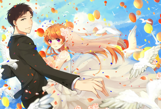 Обои картинки фото аниме, gekkan shoujo nozaki-kun, романтика, пара, нозаки, девушка