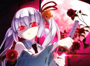 Картинка аниме busou+shoujo+machiavellianism seifuku red eyes busou shoujo machiavellianism armed girl's machiavellism katana ken sword girl blade miko anime