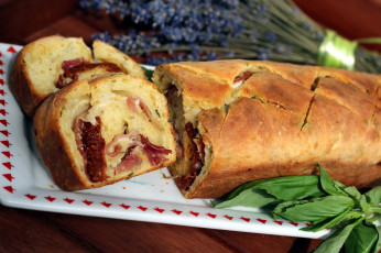 Картинка еда пироги лаванда пирог ветчина