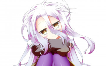 Картинка аниме no+game+no+life фон взгляд девушка