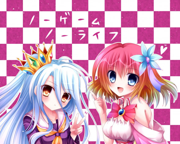 Обои картинки фото аниме, no game no life, девушка, фон, взгляд