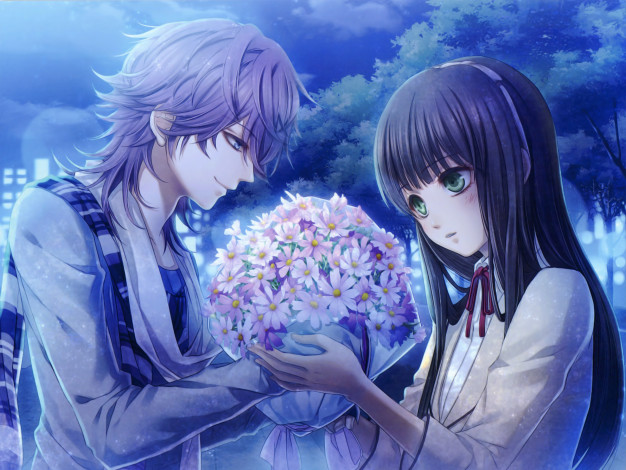 Обои картинки фото аниме, unknown,  другое, парень, девушка