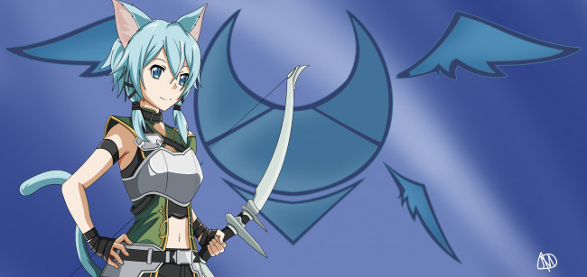 Обои картинки фото аниме, sword art online, фон, взгляд, девушка