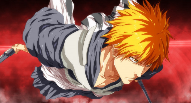 Обои картинки фото аниме, bleach, kurosaki, ichigo