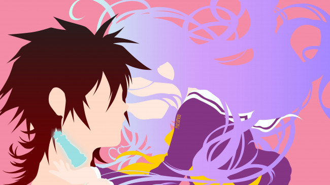 Обои картинки фото аниме, no game no life, девушка, взгляд, фон