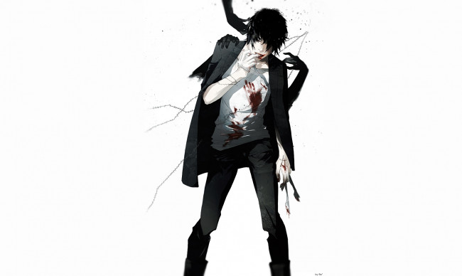 Обои картинки фото аниме, оружие,  техника,  технологии, парень