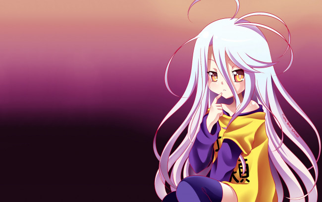 Обои картинки фото аниме, no game no life, фон, взгляд, девушка