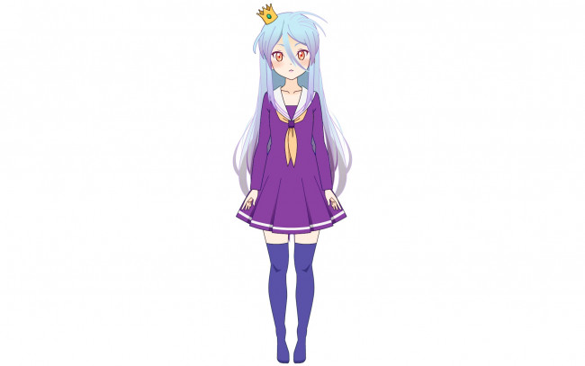 Обои картинки фото аниме, no game no life, фон, взгляд, девушка