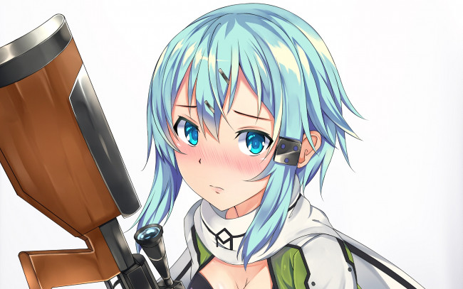 Обои картинки фото аниме, sword art online, фон, девушка, взгляд