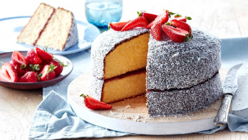 Картинка еда пироги клубника пирог