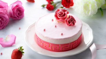 Картинка еда торты роза торт клубника
