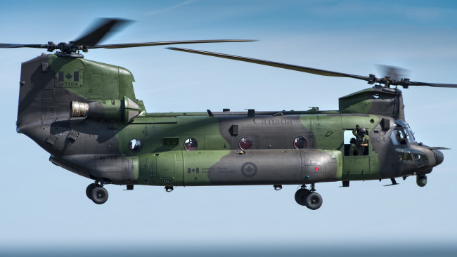 Обои картинки фото boeing ch-147f chinook, авиация, вертолёты, ввс