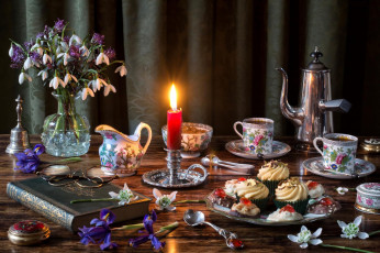 Картинка еда натюрморт кексы свеча