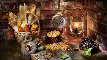 Картинка еда кукуруза каштан зерна шишка