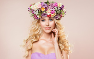 Картинка девушки -+лица +портреты цветок девушка модель портрет прическа блондинка венок