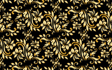Картинка разное текстуры цветы фон узор черный золотой
