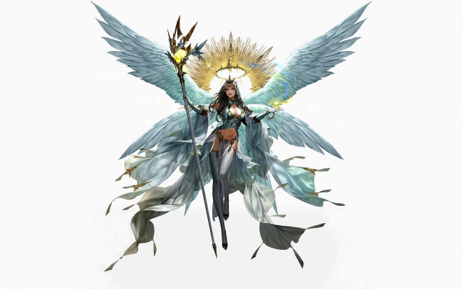 Обои картинки фото фэнтези, ангелы, ангел, посох