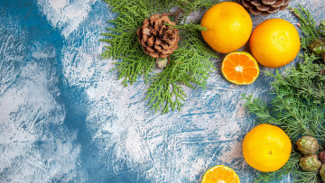 Картинка еда цитрусы шишки апельсины