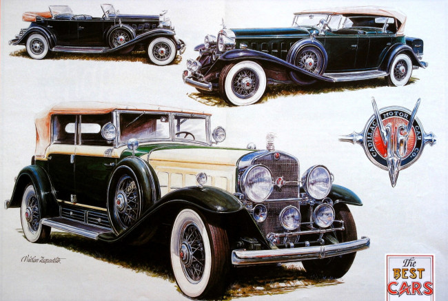 Обои картинки фото рисованное, авто, мото, машина, ретро, кадиллак