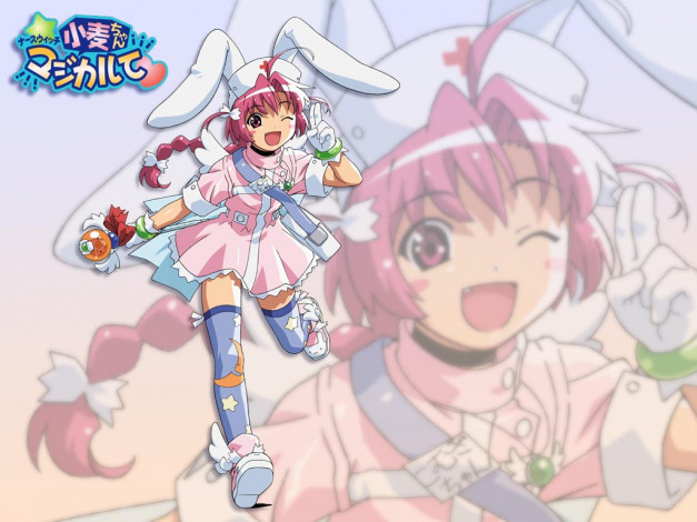 Обои картинки фото аниме, nurse, witch, komugi, chan